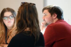 Adults in a classroom environment