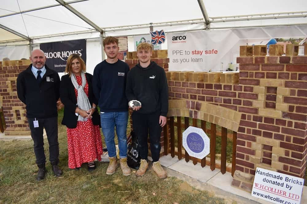 Bricklaying competition winners with Mark Crisp and Viv Gillespie at the Suffolk Show