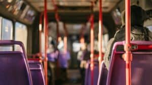 Inside of a public bus