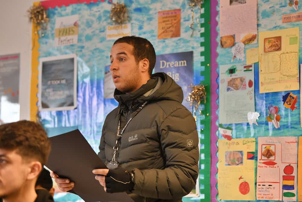 Learner presenting to the rest of the class.