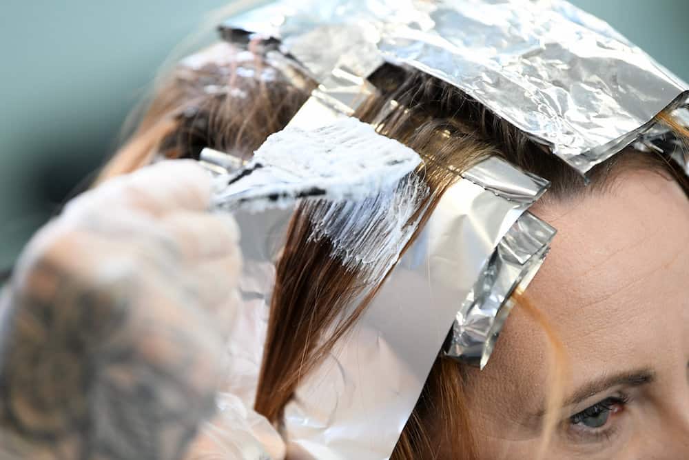 Application of foils in a clients hair