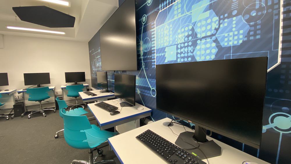 A photo of a digital development suite in the SNC Tech Campus