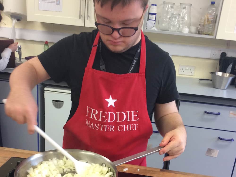 Inclusive Learner working in the kitchen