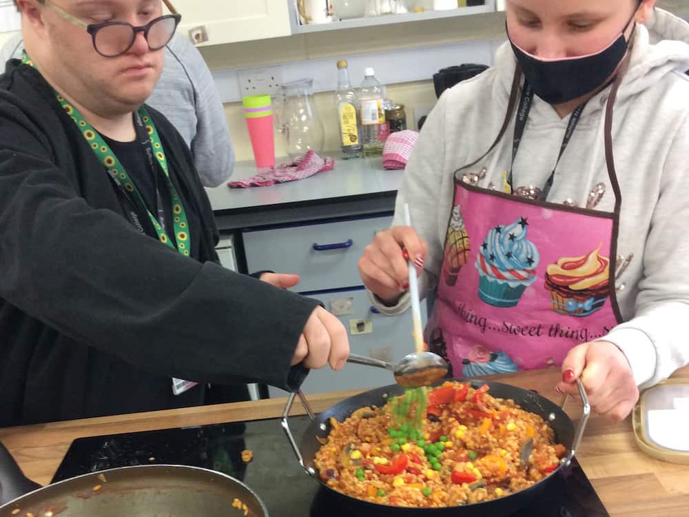 Inclusive Learners cooking a meal