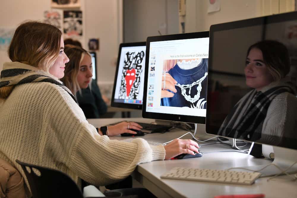 Learner producing content on an Apple mac