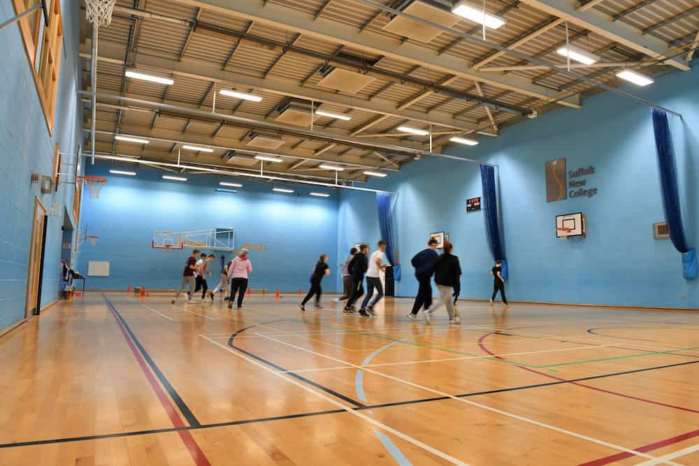Photo of learners using the sports centre