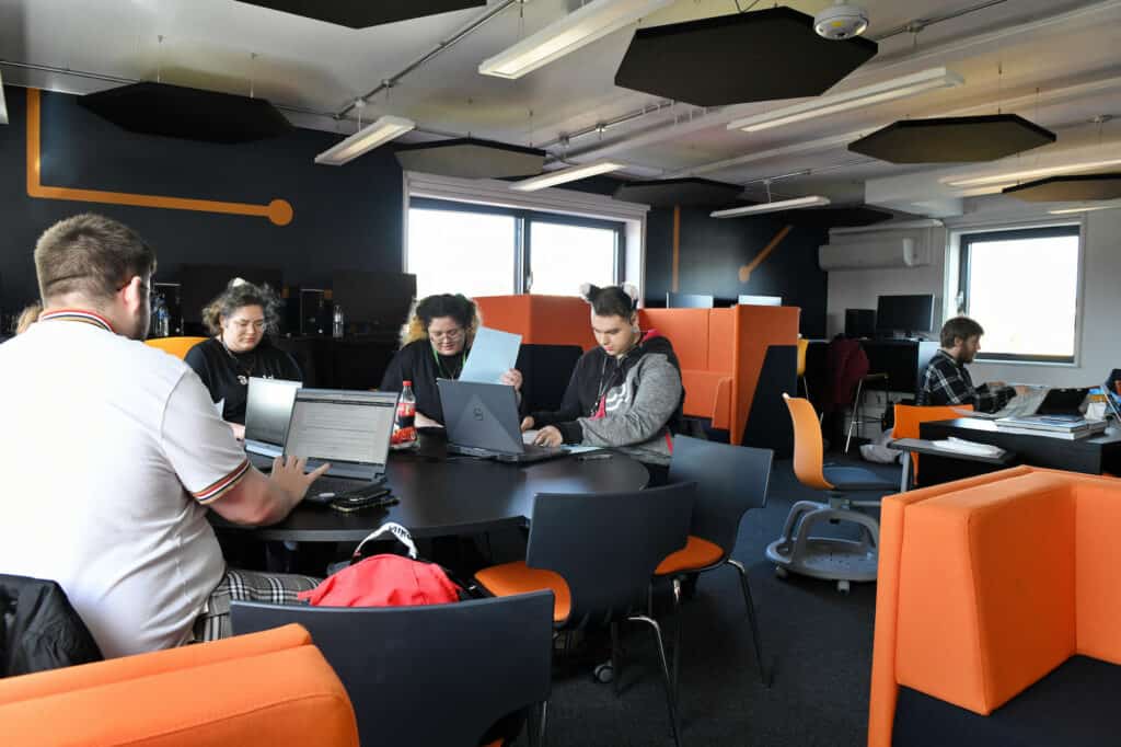 Learners working in the Tech campus