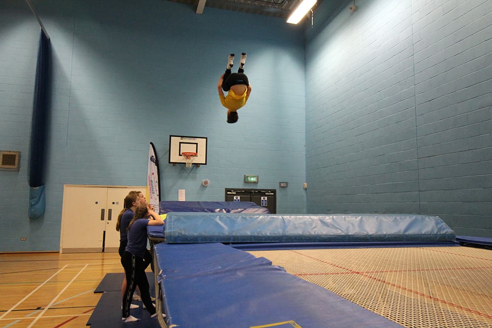 A learner on a trampoline