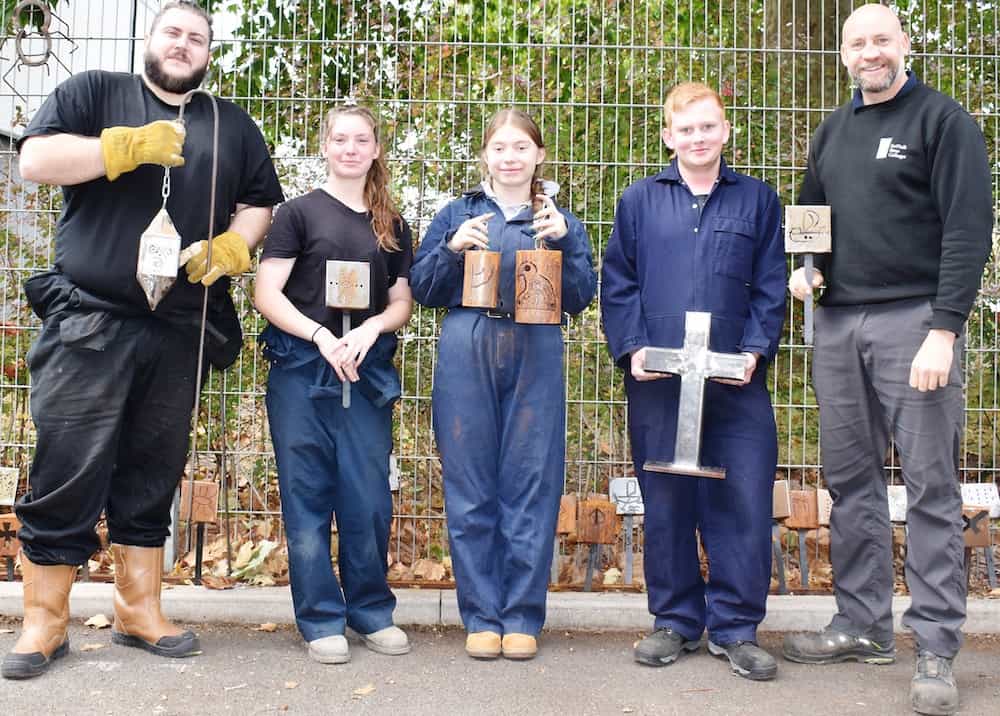 SNC Welding Learners with their creations