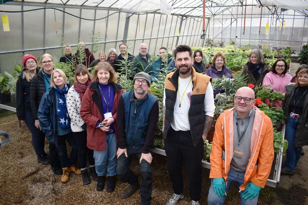 Michael With Current Students In The Greenhouses At Suffolk Rural