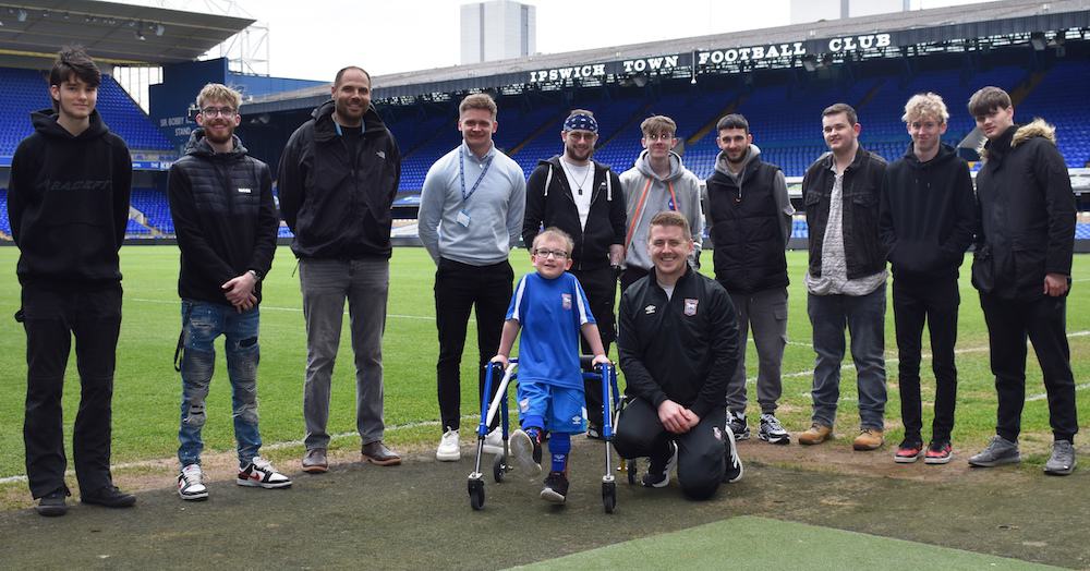 ITFC Foundation With Frame Football Reps And Suffolk New College