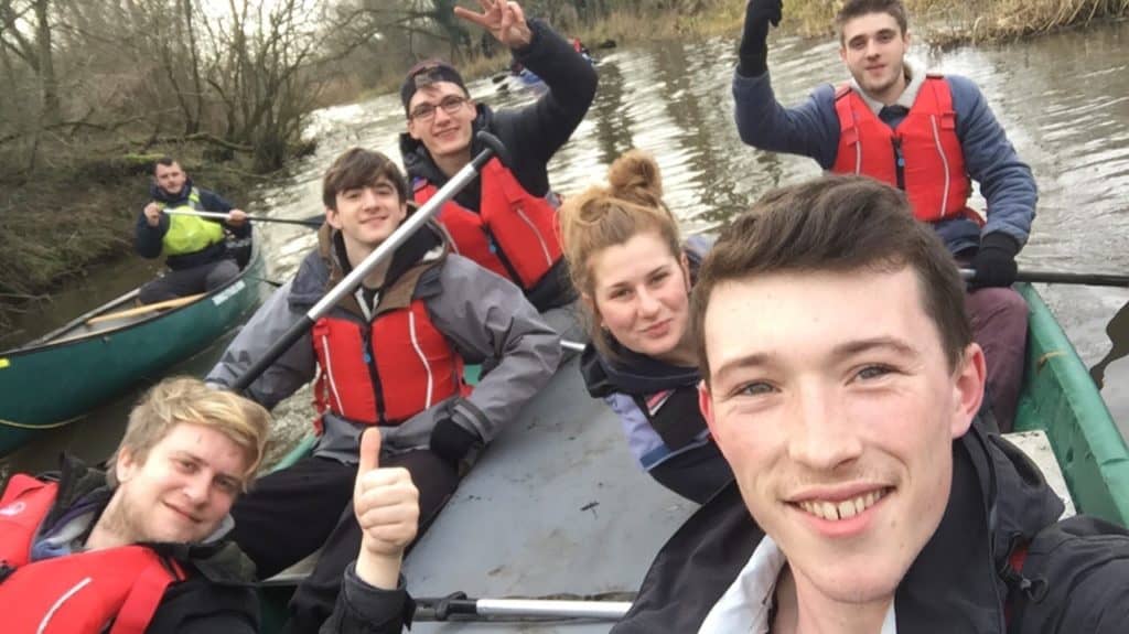 Prince's Trust learners in boats on the water