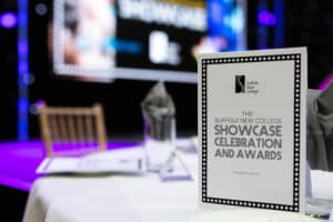 Showcase programme placed on table ahead of awards evening