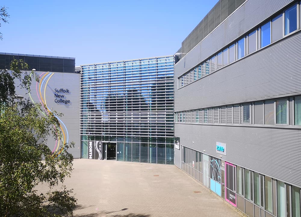 Front of Suffolk New College and the Zone