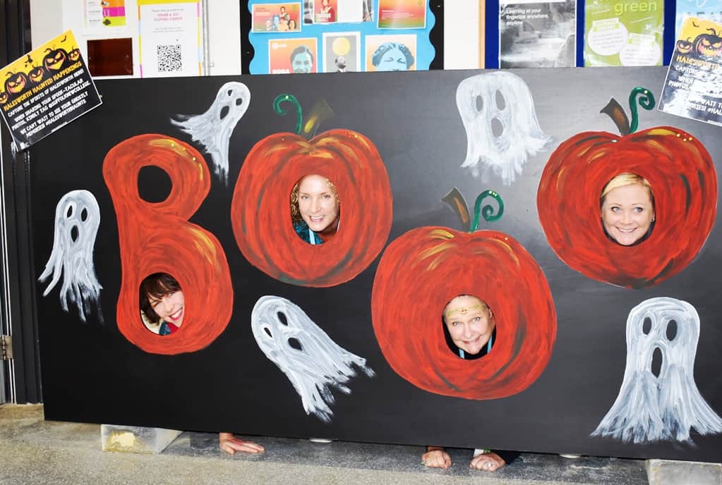 Emma Taylor, Tracey Macdonald, Sherry Storer And Charlotte Rossiter From The College Get In The Halloween Spirit