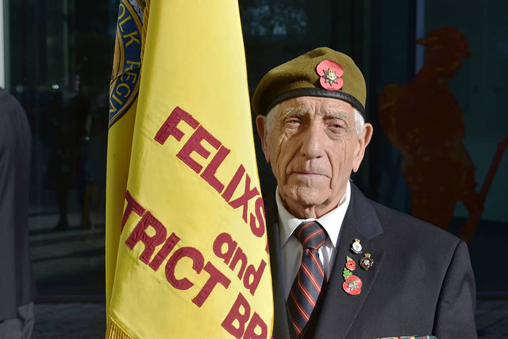 Ralph Girling during the remembrance parade