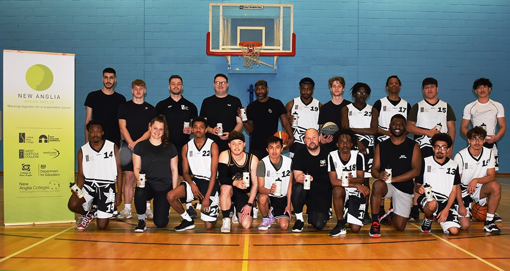 Suffolk New College students and staff take part in basketball game to raise awareness of sustainability