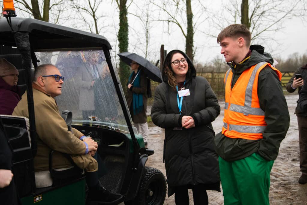 Skills minister with Suffolk rural learner