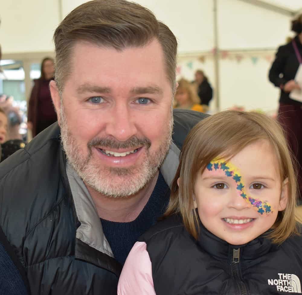 CEO Alan Pease and Granddaughter at Spring Family Farm Day