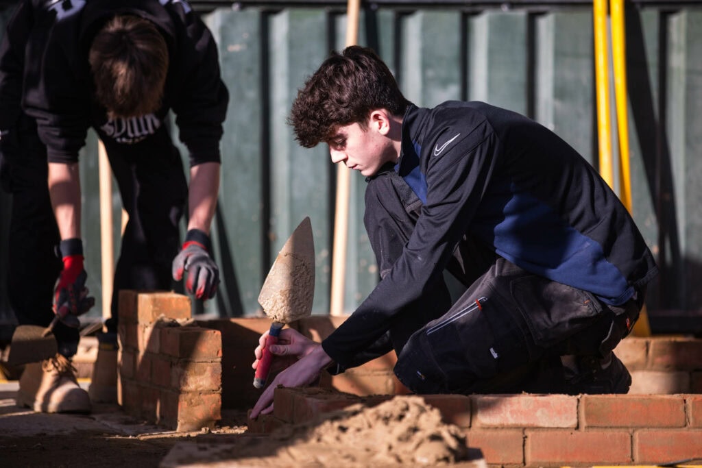 Bricklaying learner at Suffolk Rural
