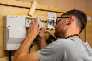 electrical learner in training centre