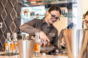 bar staff preparing cocktails
