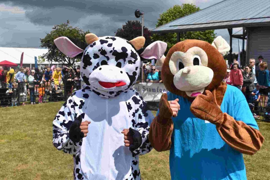 Hary Lugsden Came Second And Mark Richardson From First In The Mascot Race They Both Are From Suffolk New College Came Seco