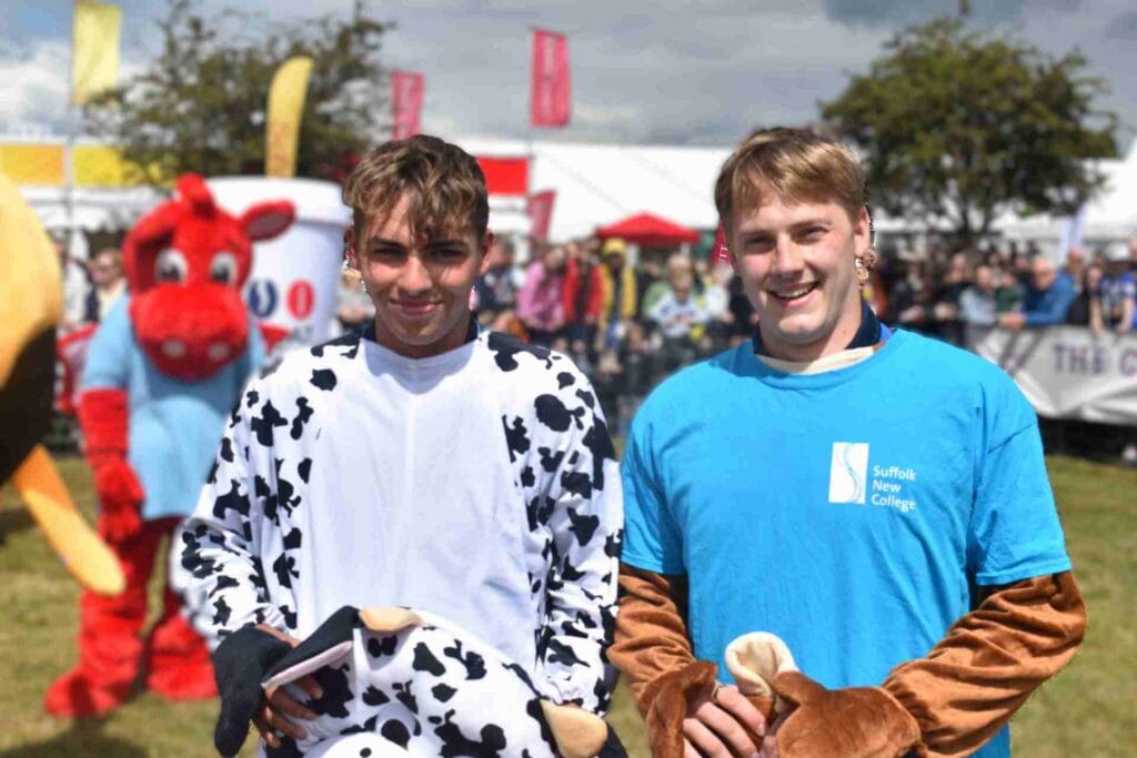 Harry Lugsden And Mark Richardson From Suffolk New College Harry Came Second In The Mascot Race And Mark Came First