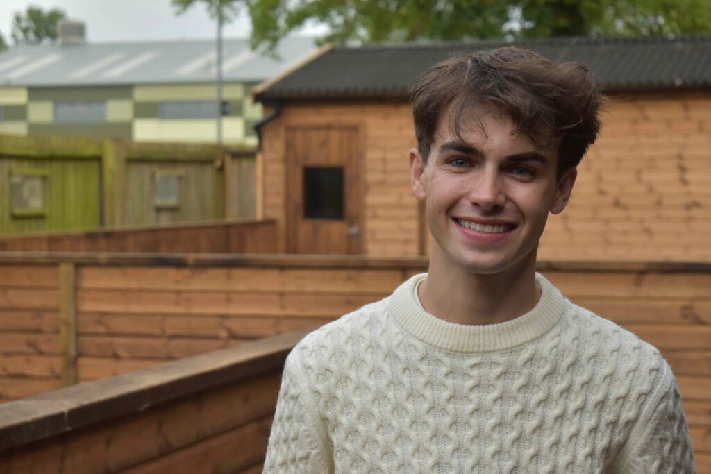 Kyle Thomas at college animal centre