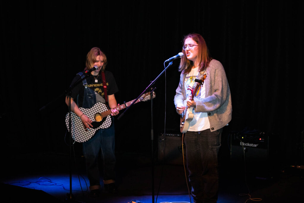 band performing in college studio
