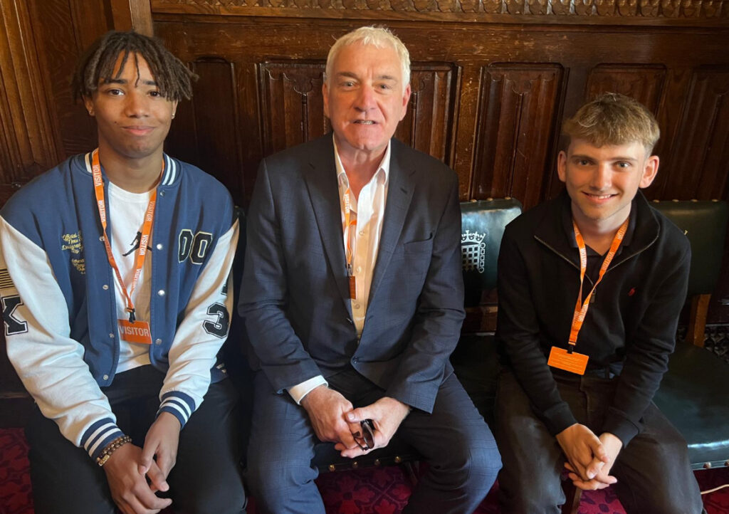 business leader and students at the house of commons