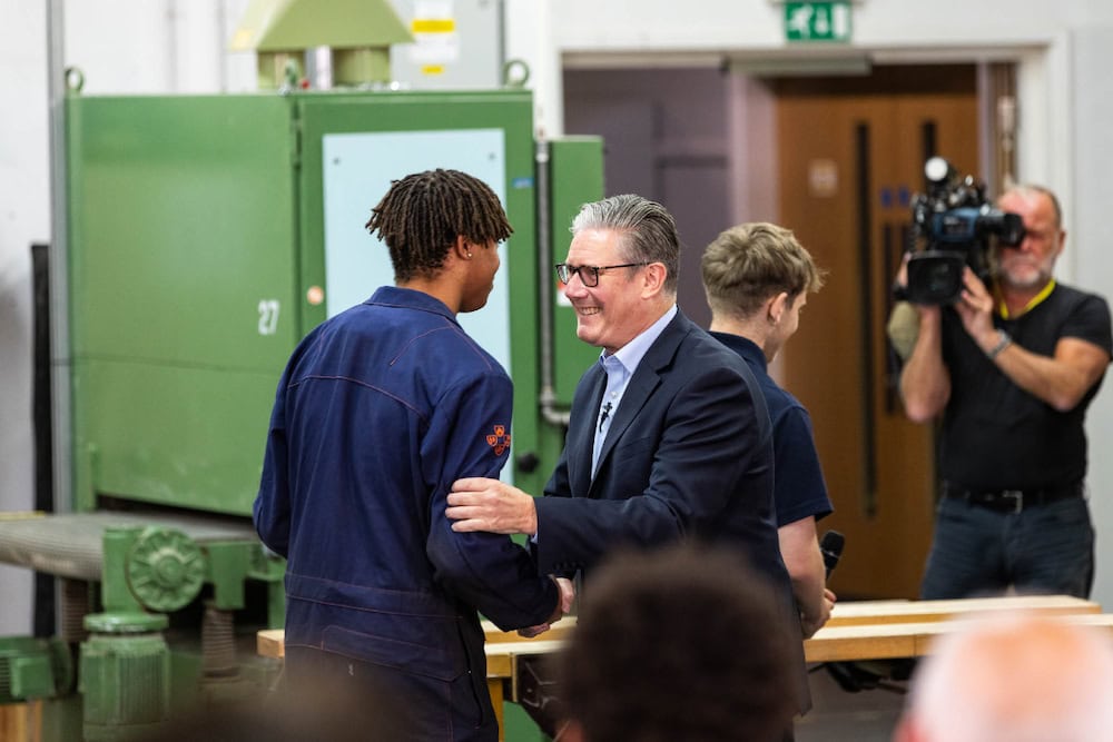 Maliki Mullett And Sir Keir Starmer At Suffolk New College