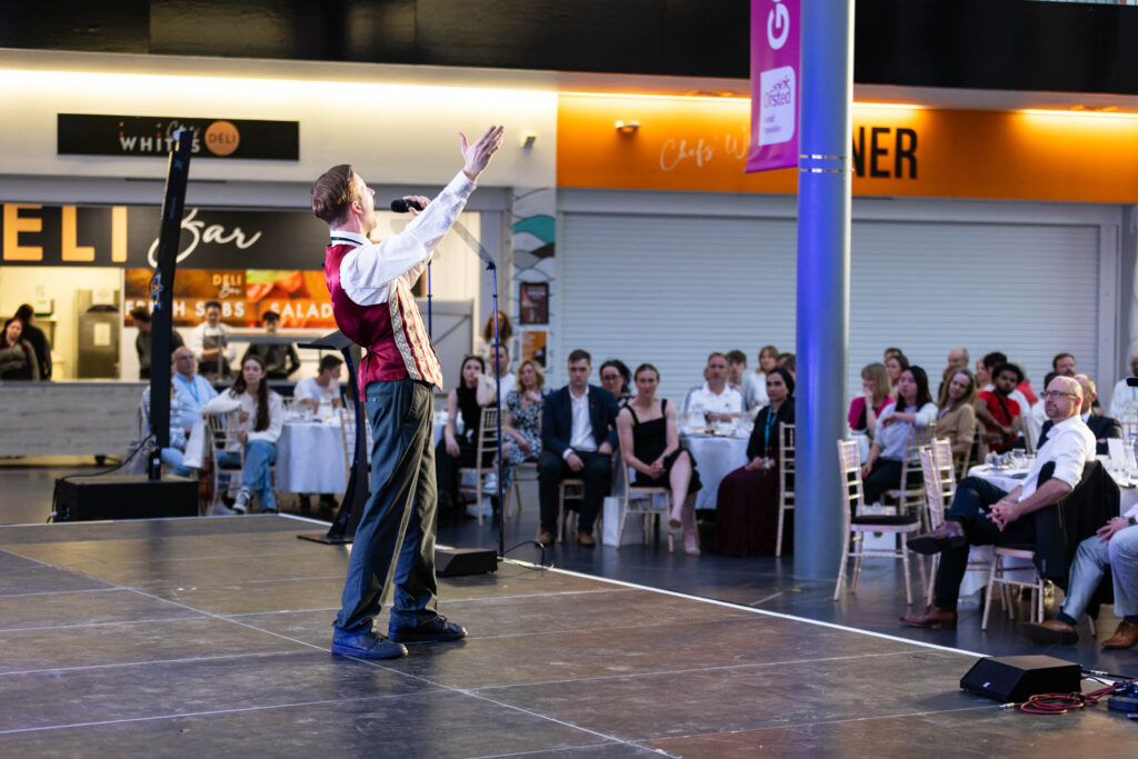 Performer at awards ceremony