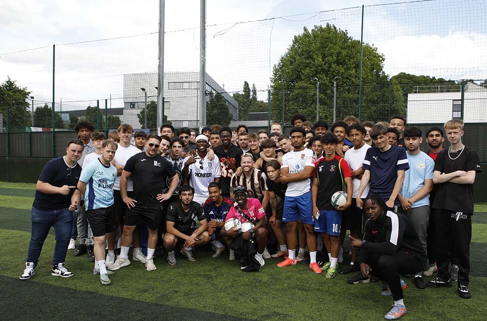 KSI, Sidemen and youngsters at Suffolk New College Sports Centre