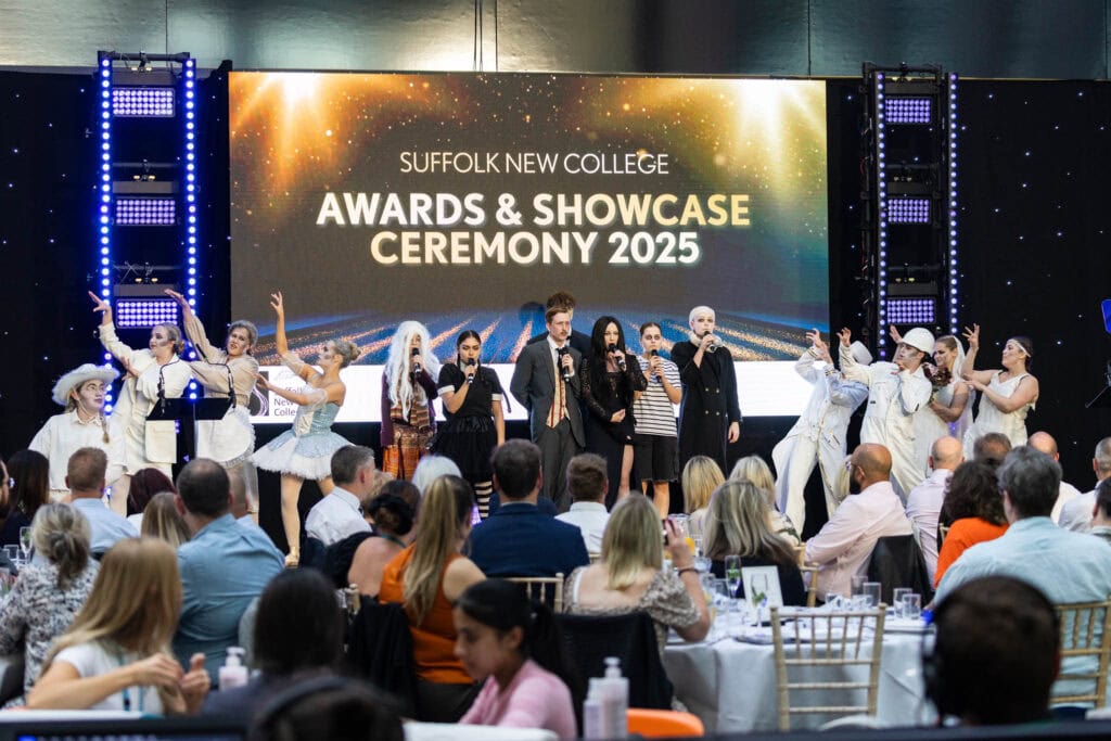Performers on stage at award ceremony