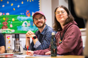 Engaging students at Suffolk New College during a creative learning session.