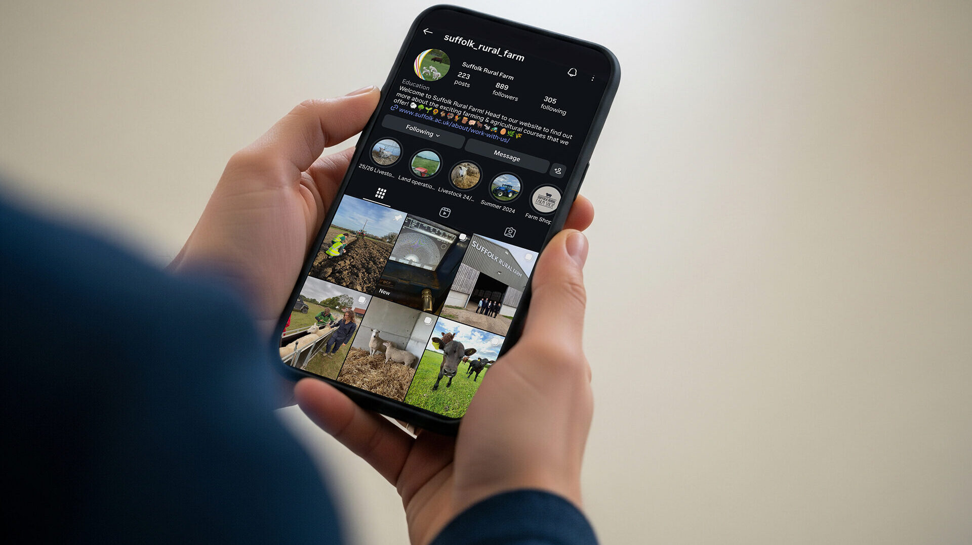 Facebook page featuring college activities and student life.