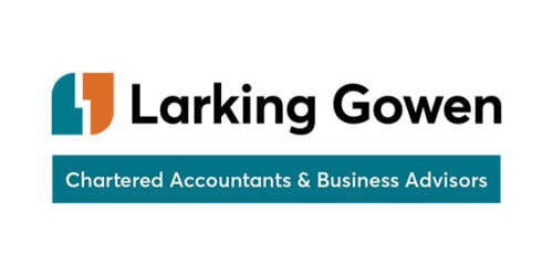 Larking Gowen logo featuring the company name and tagline for accounting and business advisory services.
