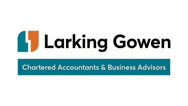 Larking Gowen logo featuring the company name and tagline for accounting and business advisory services.