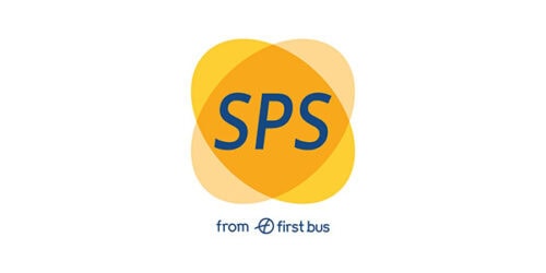 Suffolk New College Specialist Passenger Solutions (SPS) logo featuring the First Bus partnership, highlighting innovative passenger transport solutions in Suffolk.