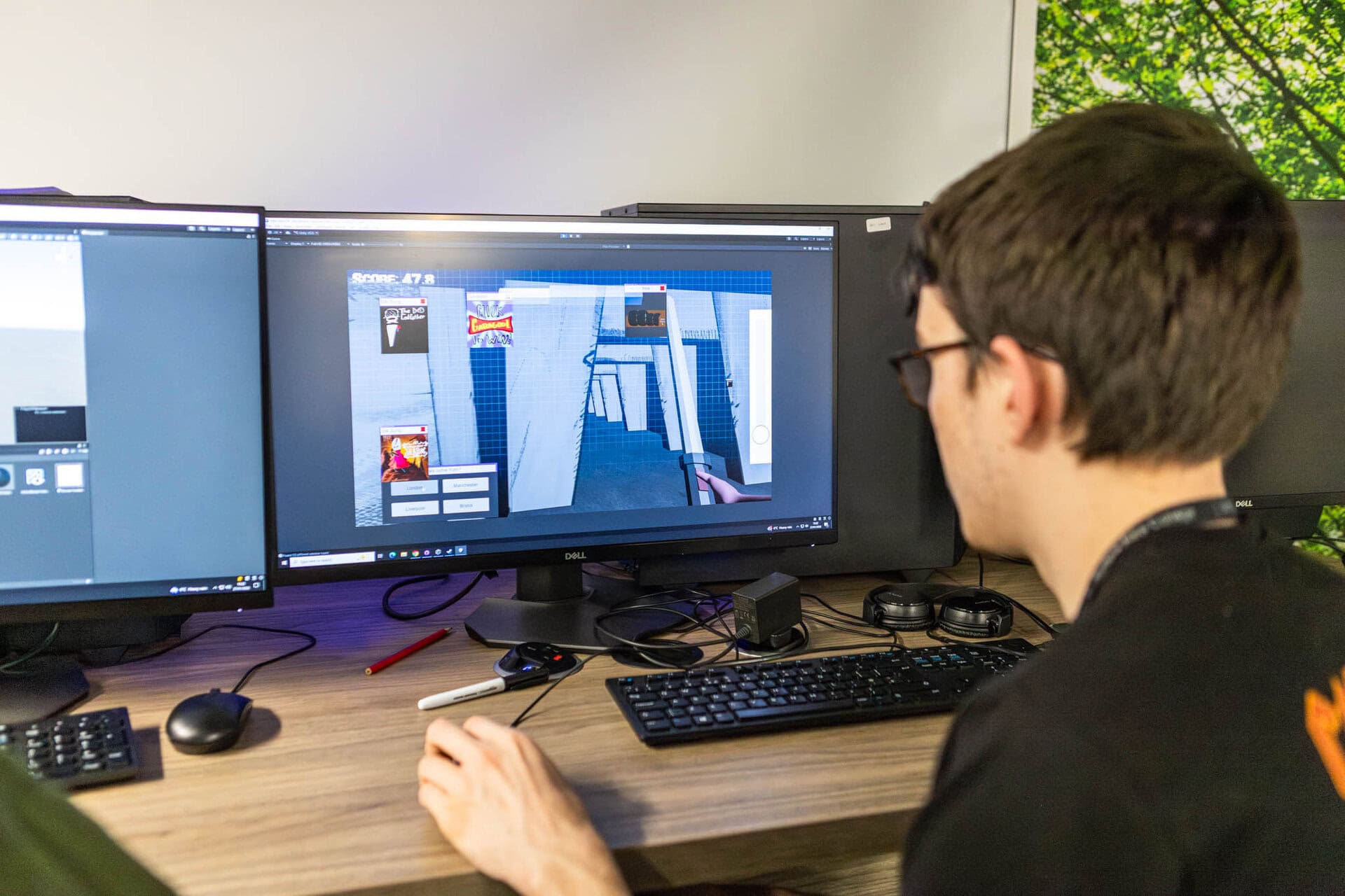 Student working on 2D/3D animation project at Suffolk New College during a fast-paced "Animation in a Day" course.