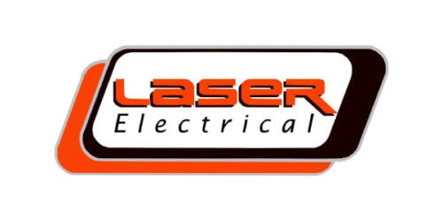 Laser Electrical East Anglia logo featuring modern design with bold orange and black text, representing professional electrical services in Suffolk and East Anglia.