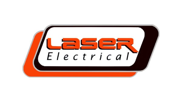 Laser Electrical East Anglia logo featuring modern design with bold orange and black text, representing professional electrical services in Suffolk and East Anglia.