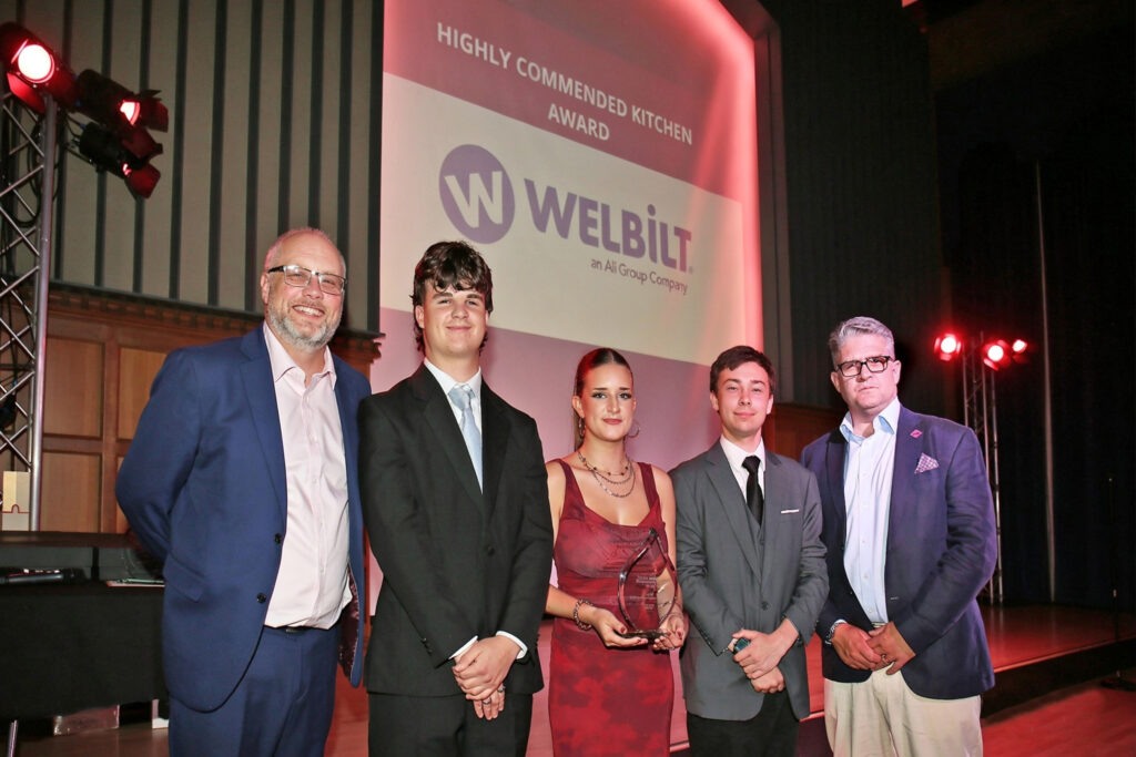 Suffolk New College students and staff at the award ceremony for the Highly Commended Kitchen Award at the national cooking competition.
