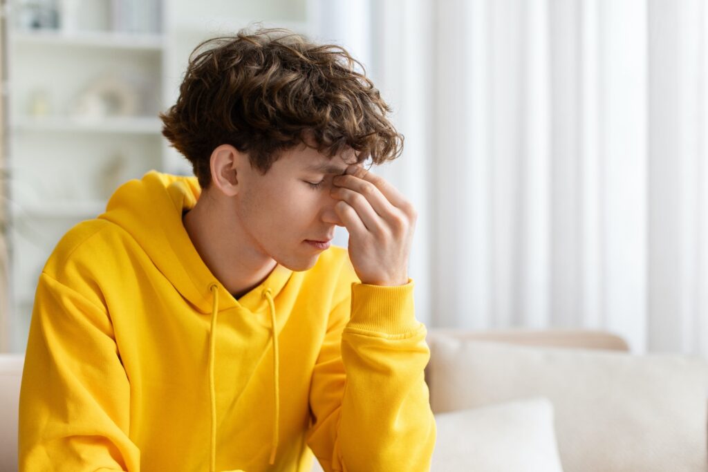 Teen with headache